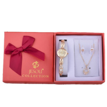 Presente do relógio feminino Conjunto de presentes de moda Ladies Relógio de presente + pulseira + colar Valentine Gift